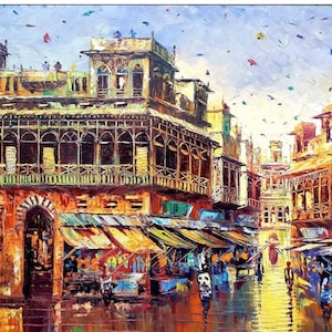Basant Festival--- Peinture à l&#39;huile d&#39;Asie du Sud