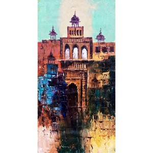 Abstract Cityscape  --- South Asian Oil Painting