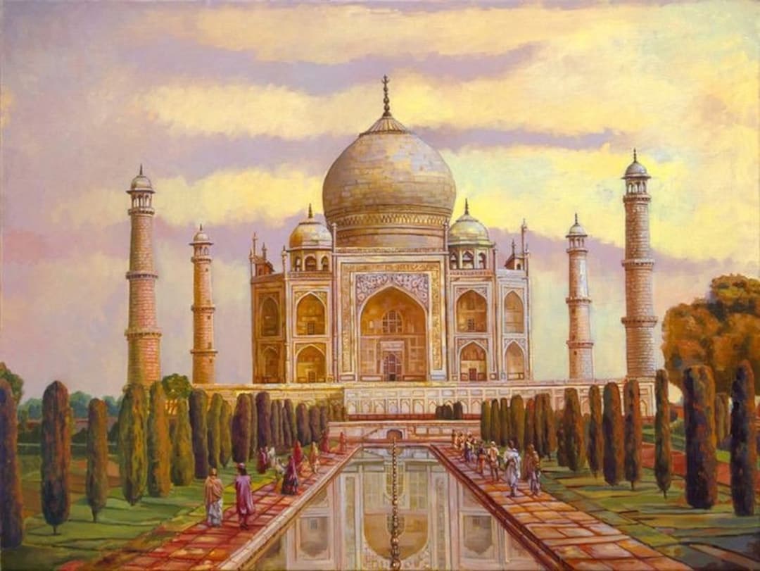 Taj mahal painting deals