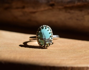 Handmade Sterling silver Turquoise ring Size 7.75