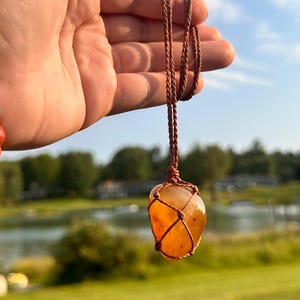 Handcrafted Macrame Carnelian Talisman Adjustable Necklace