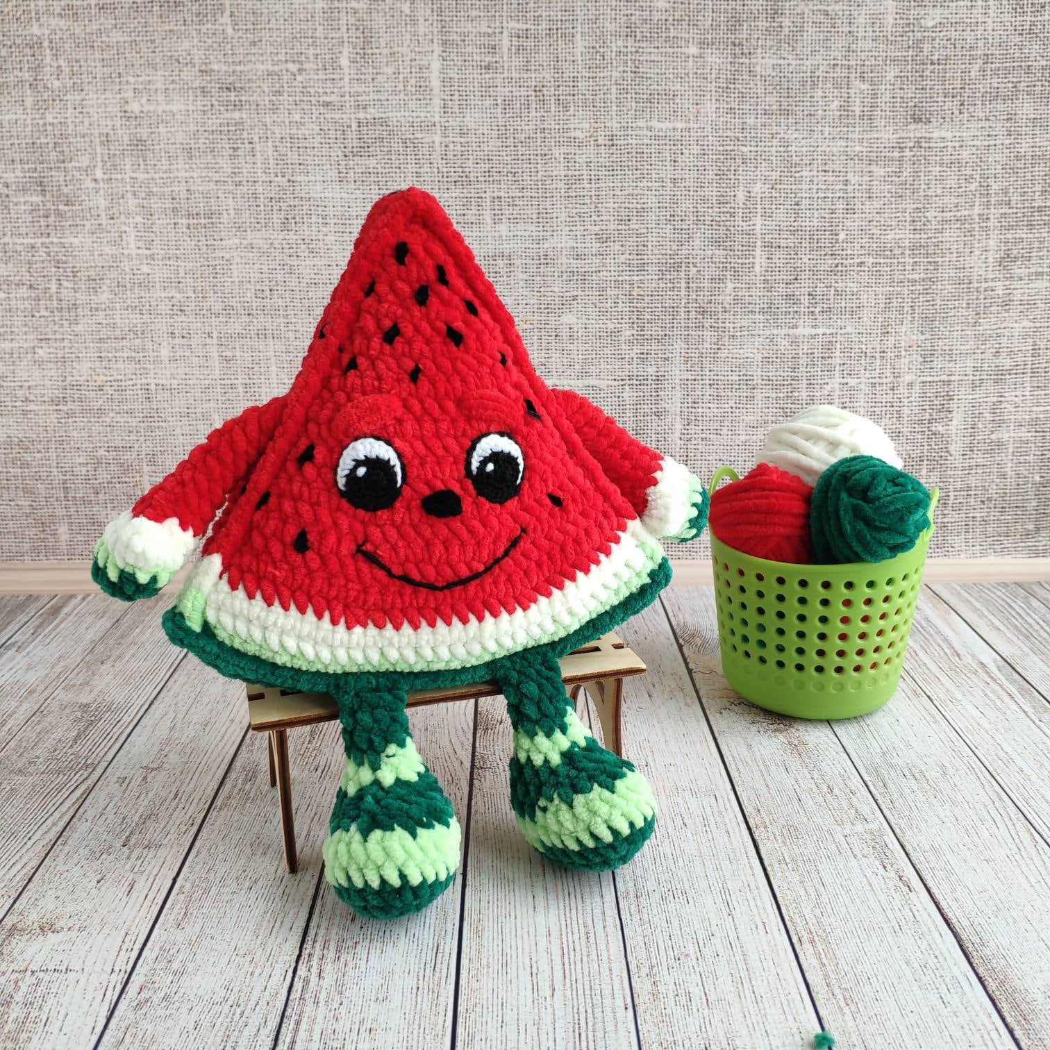 CROCHET WATERMELON PATTERN Amigurumi cute watermelon slice Etsy