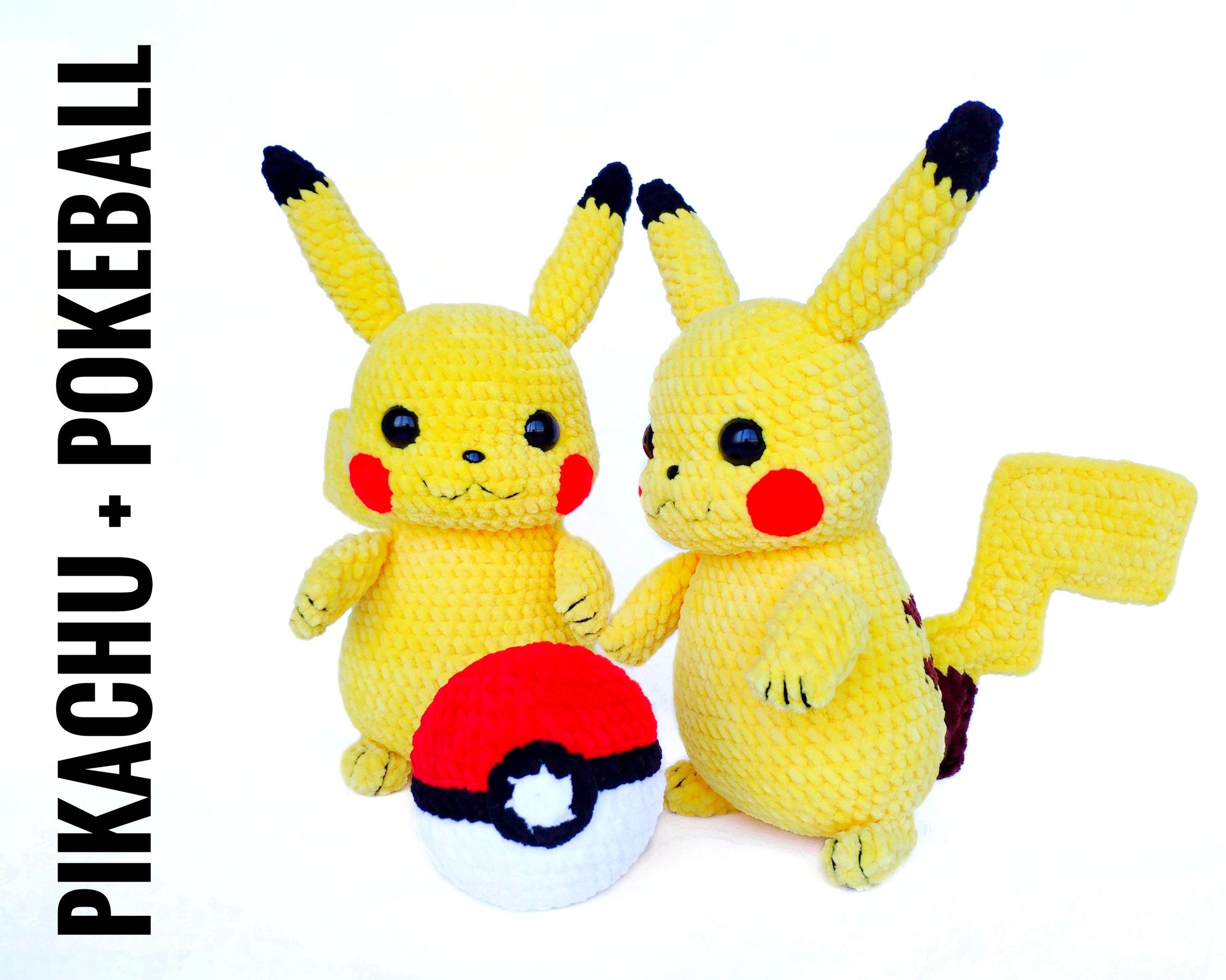 CROCHET PIKACHU & POKEBALL patterns set - Pokemon Amigurumi Pdf patte…