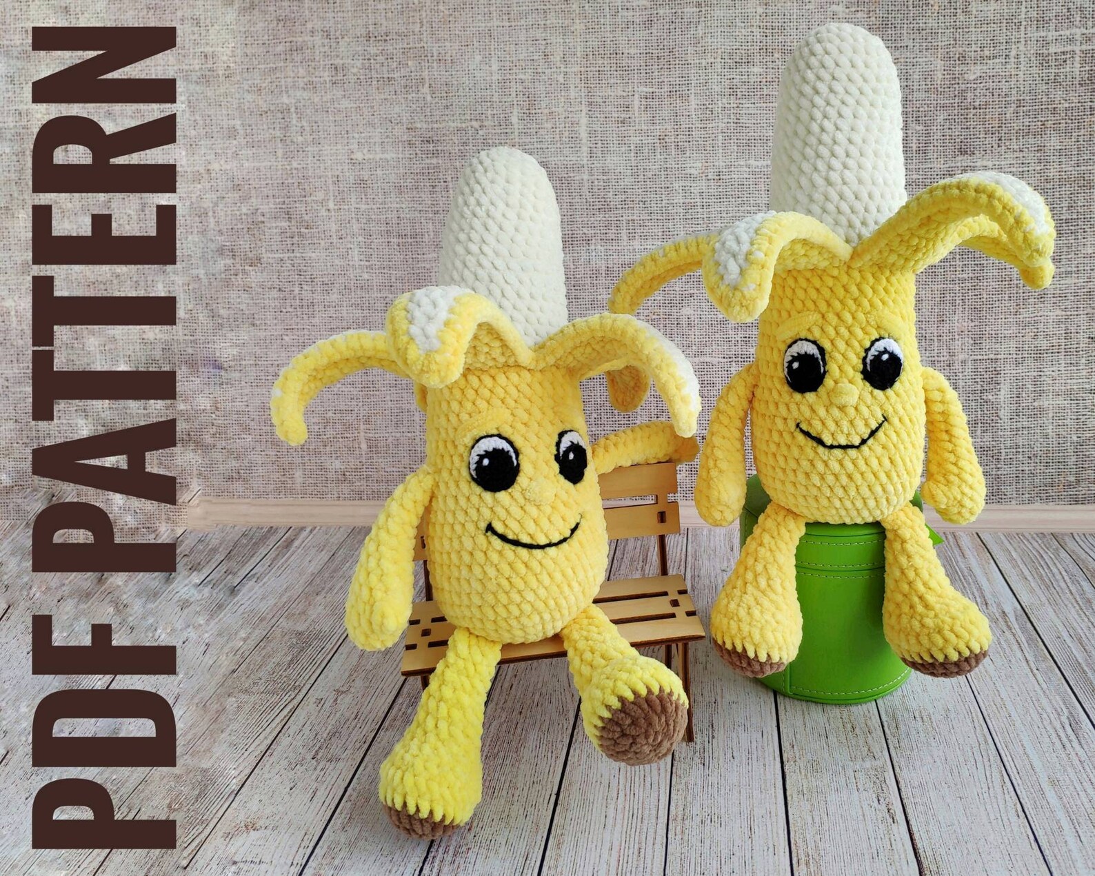 CROCHET BANANA PATTERN Amigurumi crochet fruit with eyes Etsy