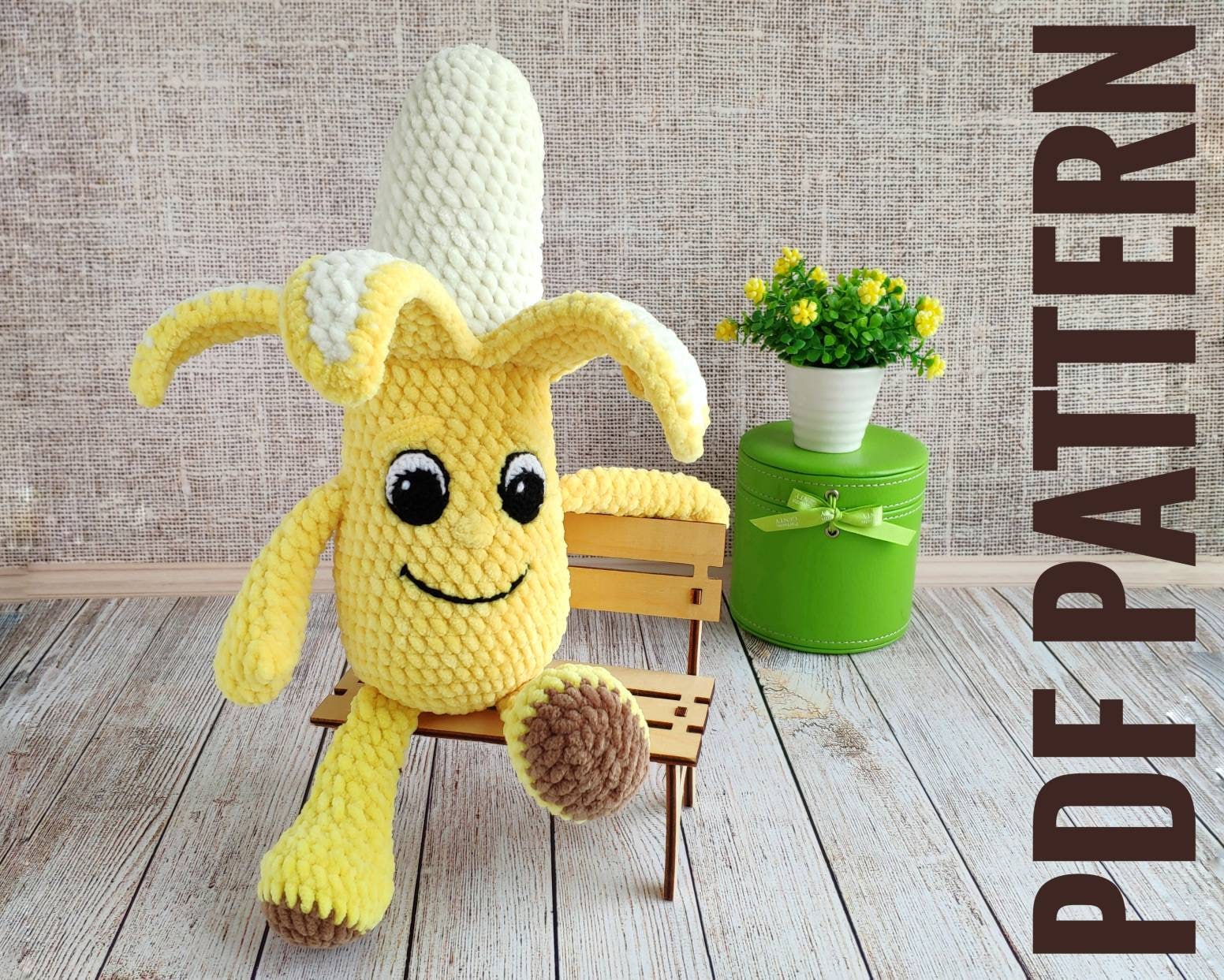 CROCHET BANANA PATTERN Amigurumi crochet fruit with eyes Etsy