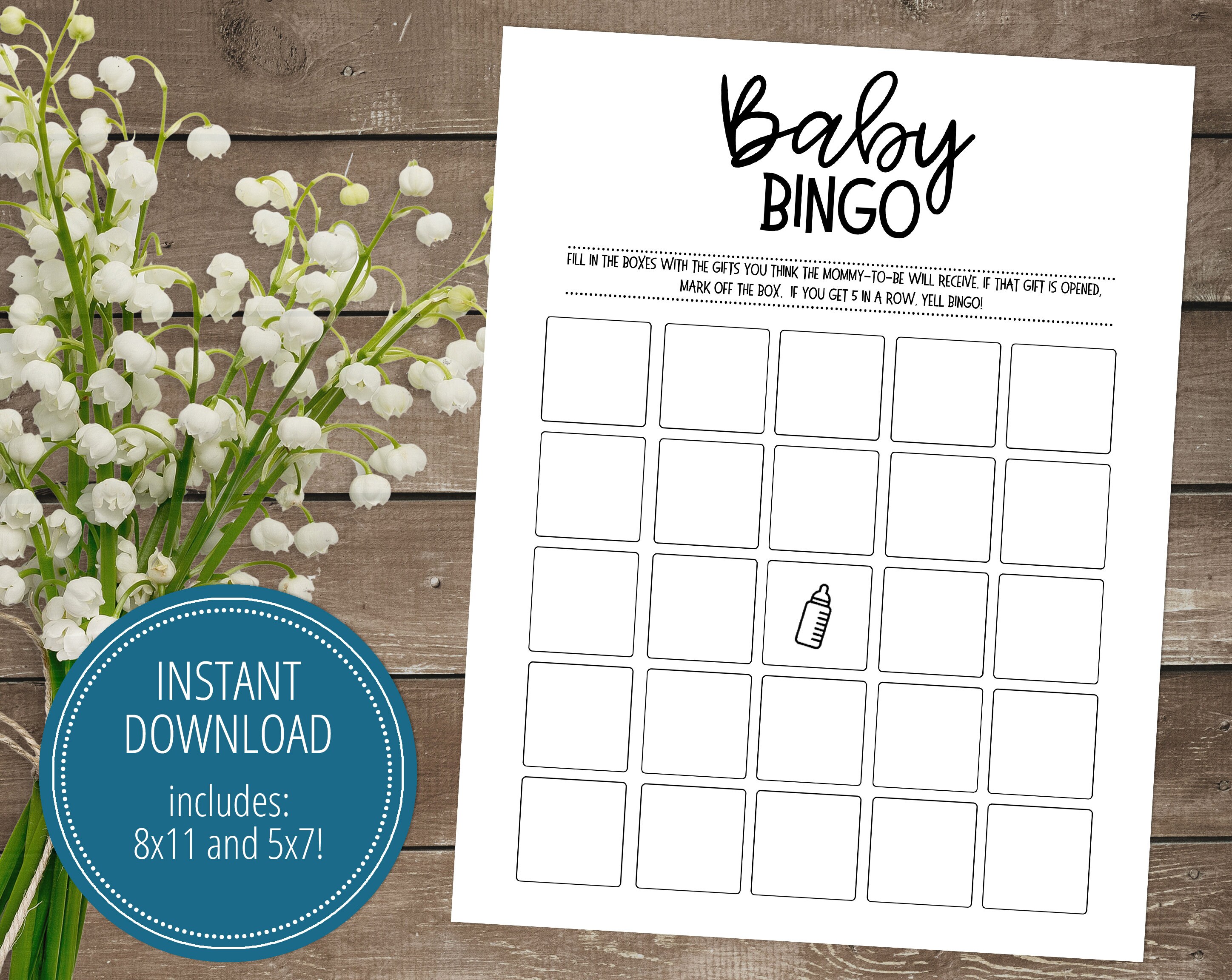 baby shower bingo game pdf printable game print on any