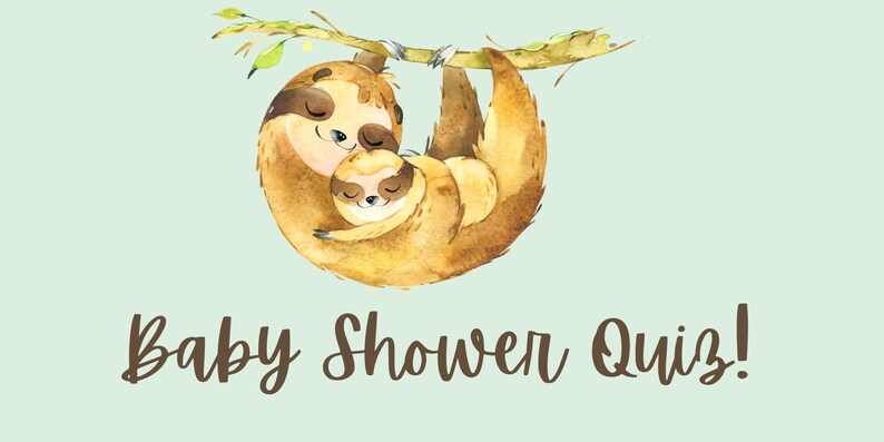 Gender Neutral Modern Shower Games Sloth Baby Shower Quiz Virtual Baby Shower Activities Powerpoint Shower Virtual Emoji Pictionary
