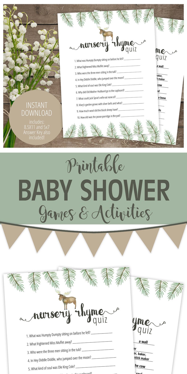 Instant Download Baby Shower Game Nursery Rhyme Quiz Etsy Instant Download Baby Shower Game Nursery Rhyme Quiz Etsy