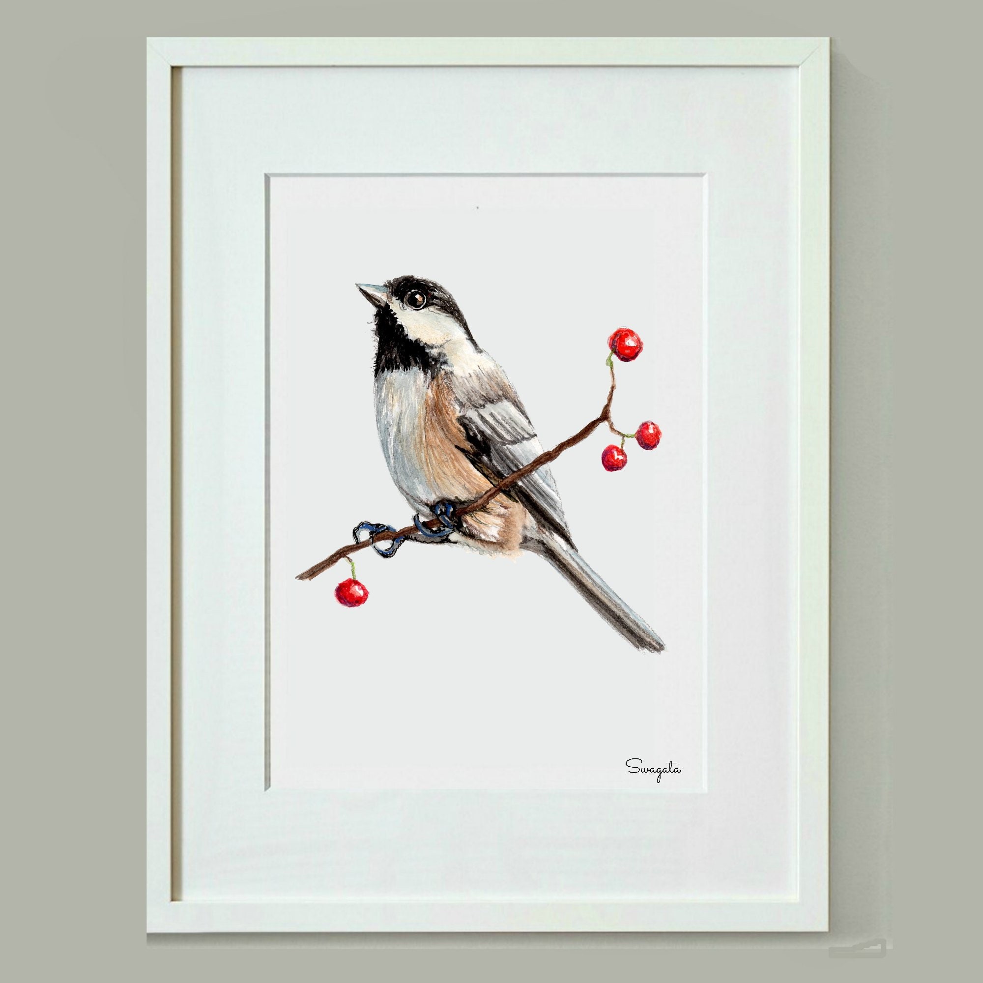 Set of 4 Bird Prints, Four Watercolor Birds, Downloadable Prints ...