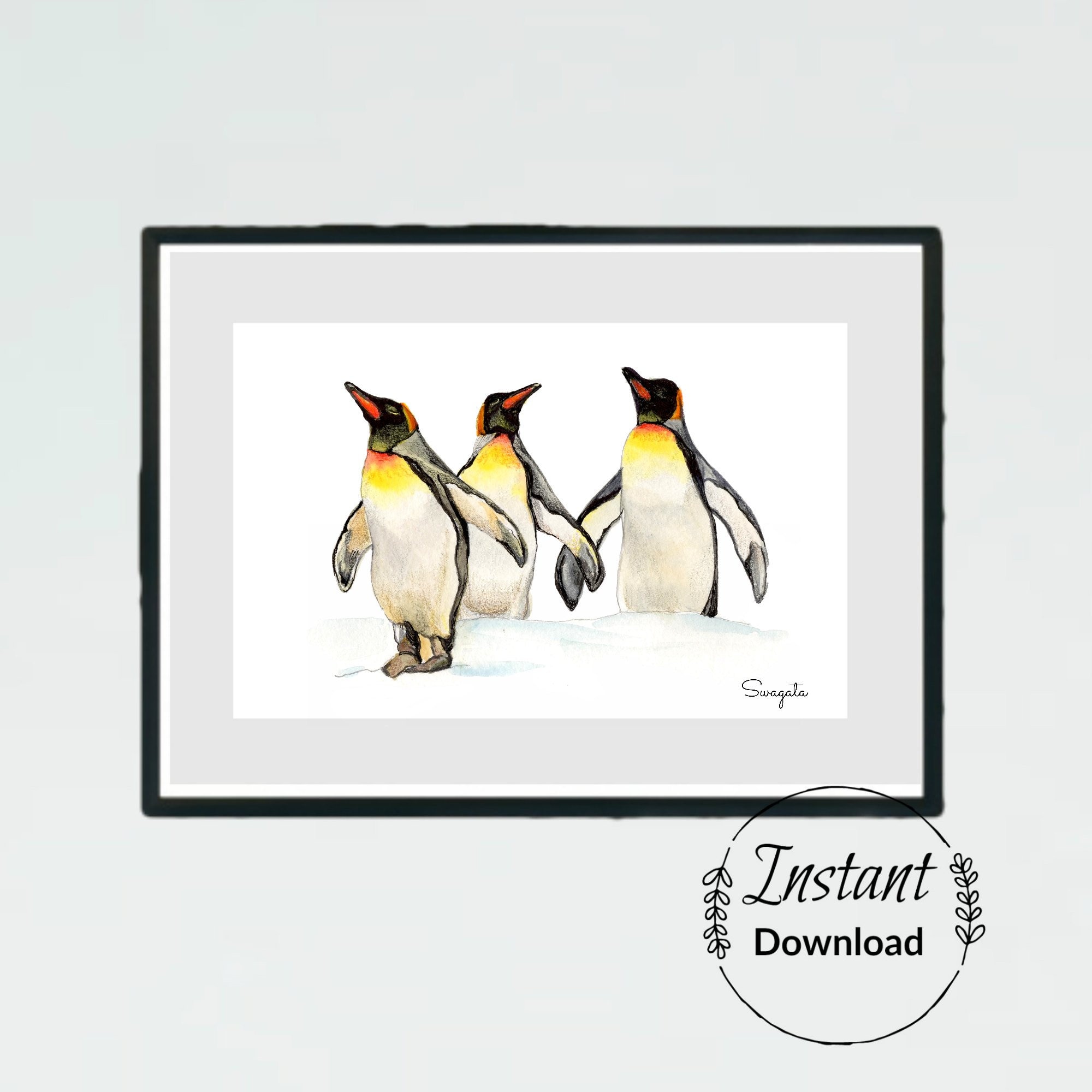 BD08 You Are So Loved Watercolour Penguin Nursery Kids Room Print Home Wall Art