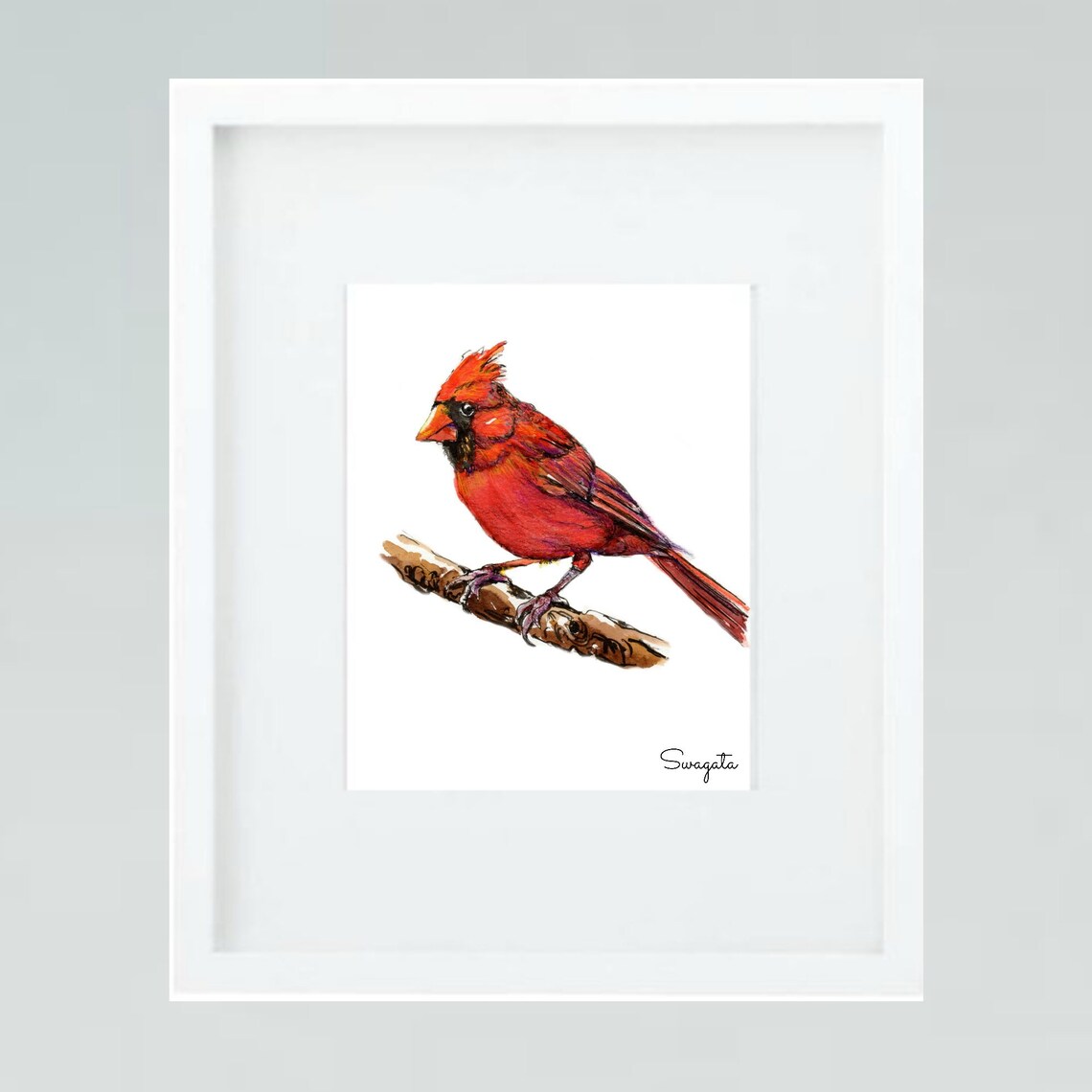 Set of 4 Bird Prints Four Watercolor Birds Downloadable Etsy