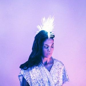Andromeda LED Ice light up Mohawk festival headpiece accesories rave outfit