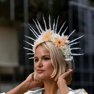LED headpiece Spikes Flower light up Crown festival wear Halo rave accessories performer dancer accessories