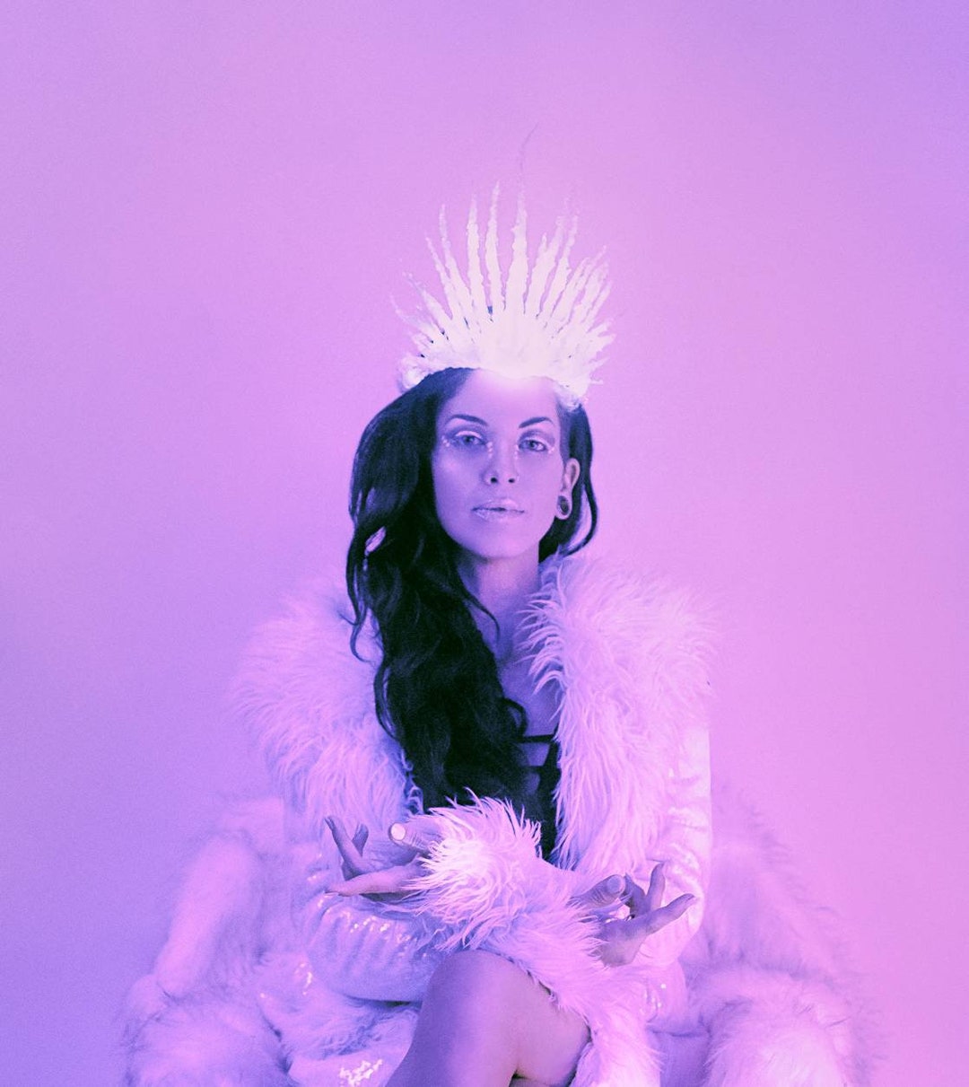 Ice queen light up bohemian festival rave crown crystal gypsy forest fairy led il_fullxfull.1743708950_4ahe.jpg main image 2