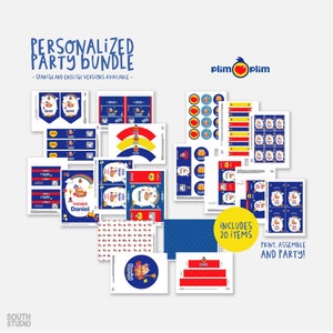 Plim Plim clown party bundle kit. Printable Plim Plim party decor. Payaso Plim Plim party kit. PLPLPR