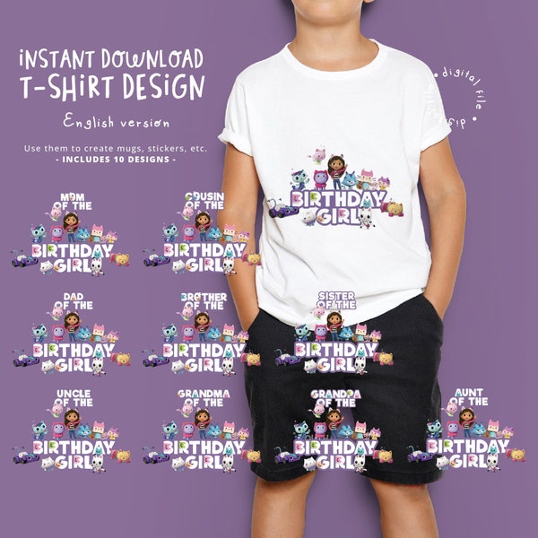 Gabby Dollhouse INSTANT DOWNLOAD 10 designs tshirt Iron On Transfer or sublimation design. Gabby Dollhouse. GADOPR