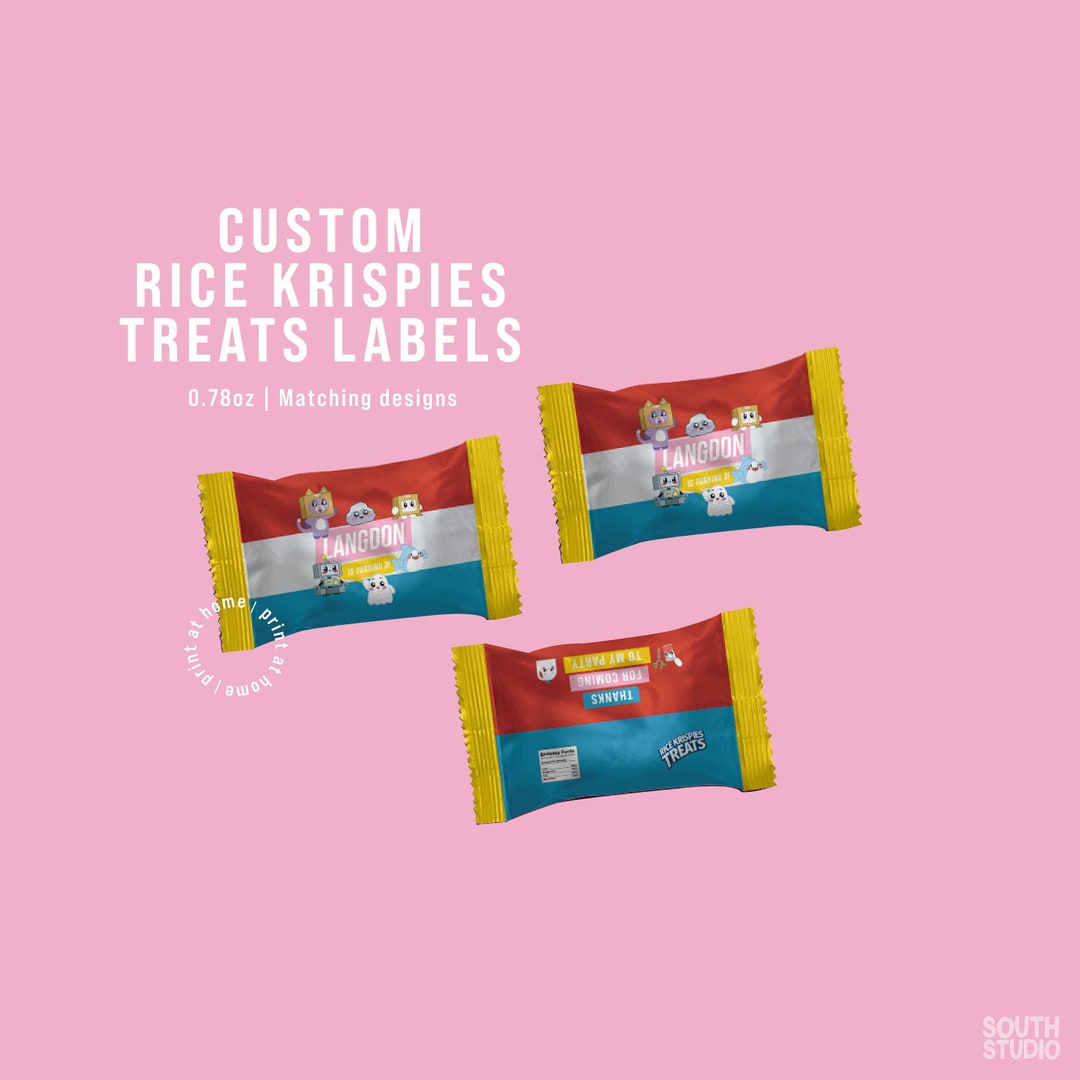 Lanky Rice Krispies Treat Label. Lanky Party Rice Krispies Treats Label