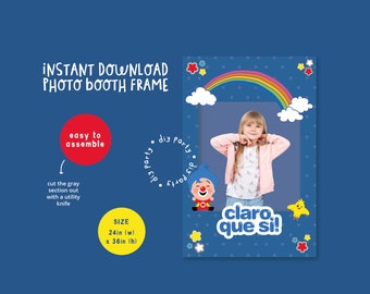 Cornice per foto Plim Plim Clown, accessorio per feste per bambini (download digitale)