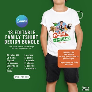 Pacote EDITÁVEL com 13 Camisetas de Aniversário da Fazenda Zenon – 13 Designs PNG para Sublimação da Fazenda Zenon – La Vaca Lola, Bartolito – Zenon para Impressão. GRZEPR