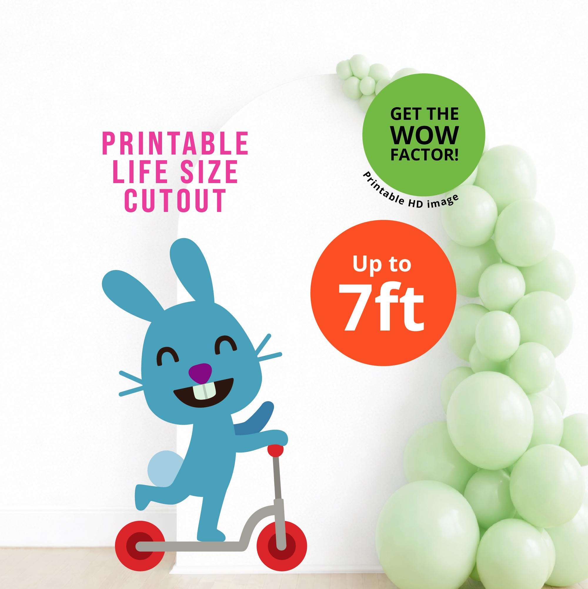 Jack Rabbit Cut Out Printable Jack the Rabbit Life Size Cutout, Sago Mini 7ft Standee, Jack ...