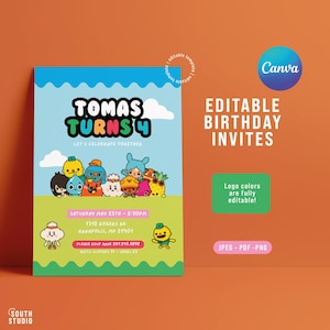 EDITIERBARE Toca Boca Einladung. Toca Life Instant Download Einladung bearbeiten. Toca Boca Einladungskarte. TOBOPR