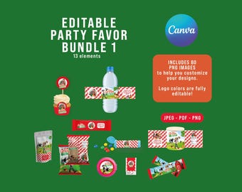 Paquete editable de 13 etiquetas de Zenon Farm. Paquete imprimible para fiestas de Granja Zenon. GRZEPR