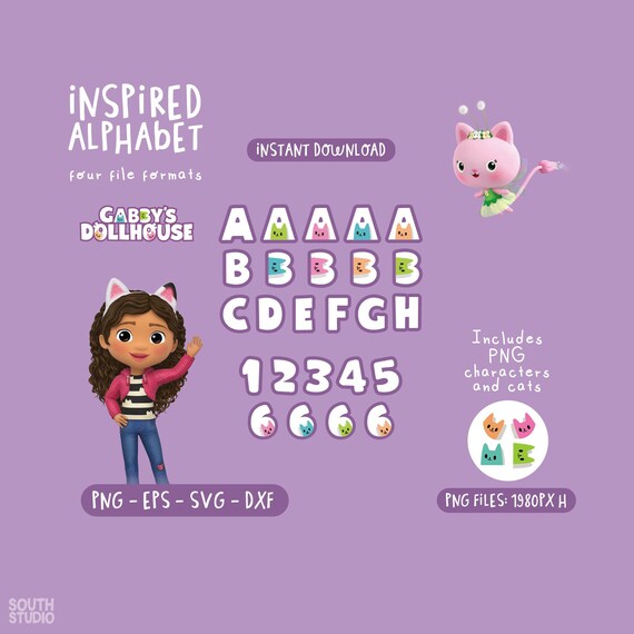 Gabby Doll Inspired Alphabet Gabby Doll Inspired Font GADOPR Etsy