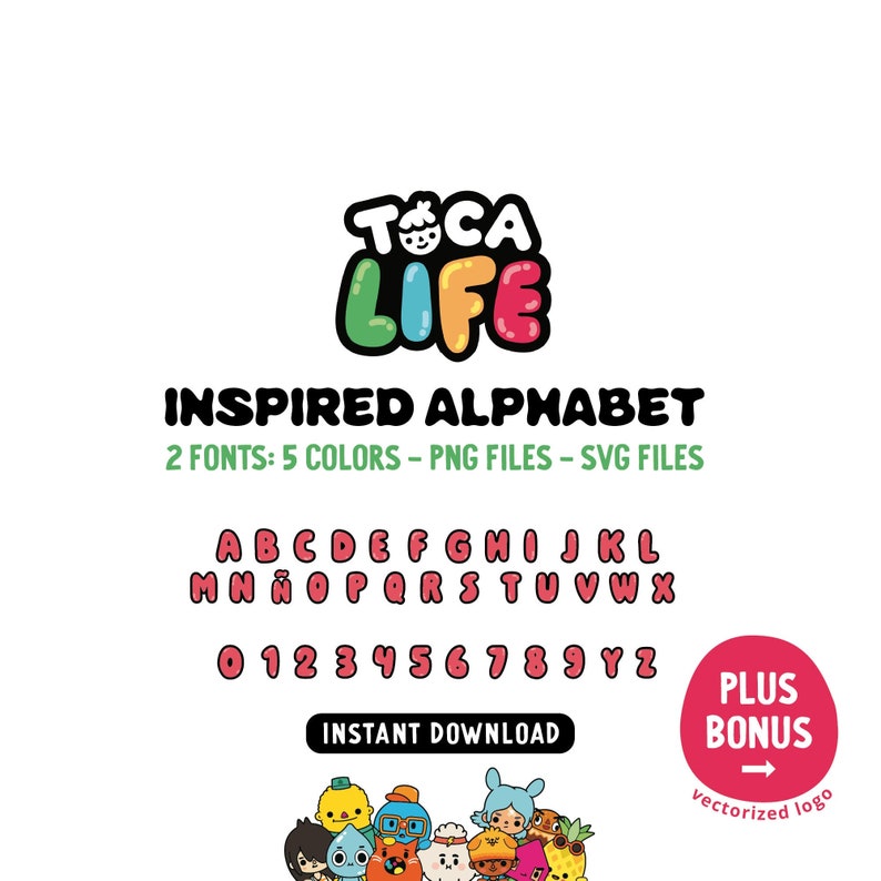 Toca Boca Inspired Alphabet Toca Life Inspired Font TOBOPR Etsy Canada