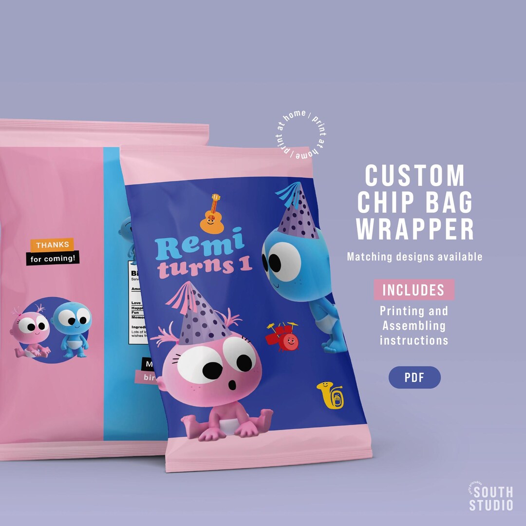 Cleo and Cuquin Chip Bag Label. Familia Telerin Chip Wrapper. GOGAPR - Etsy