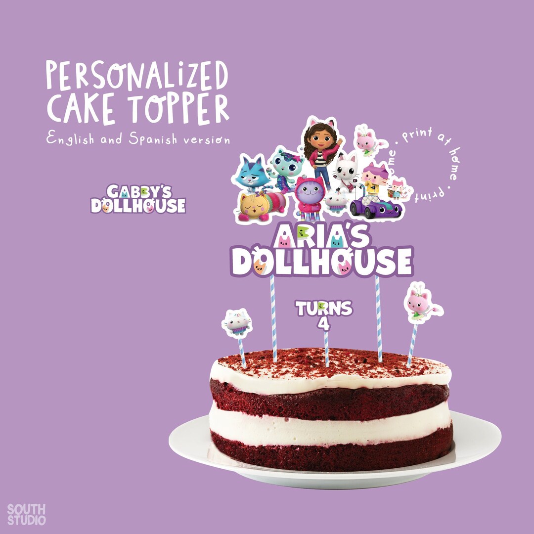 Gabby's Dollhouse Cake Topper. Printable Gabby Dollhouse. La Casa De ...