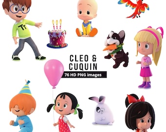 Cleo & Cuquin PNG Bundle - 76 Cleo and Cuquin Designs - Familia Telerin Clipart - Cleo, Cuquín, Maripí, Pelusín, Tete y Colitas HD images