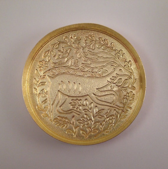 Vintage Brass Animal Folk Art Deer Powder Box Clo… - image 5