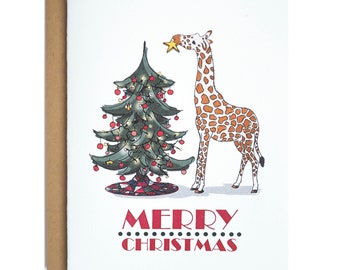 Giraffe Weihnachtskarte