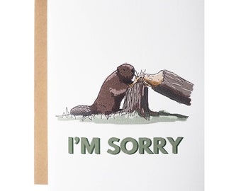 Beaver I'm Sorry Card