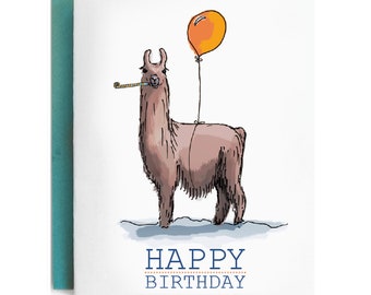 Carte de joyeux anniversaire Llama/Alpaga