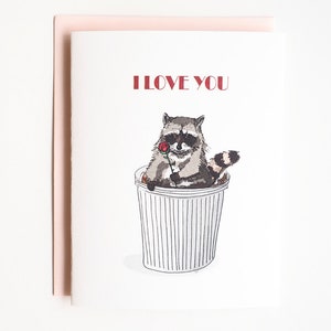 Raccoon I Love You Anniversary/Valentine's Day Card