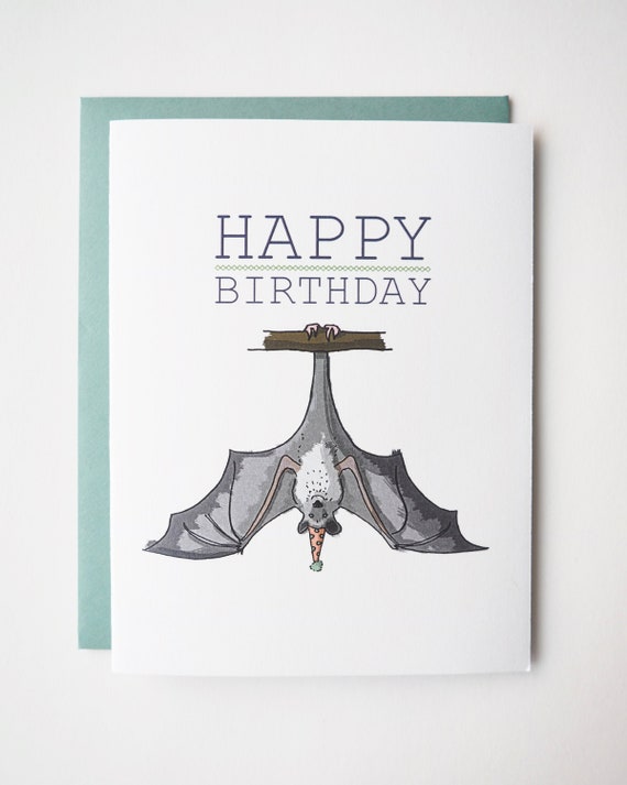 Carte De Joyeux Anniversaire De Chauve Souris Etsy Carte De Joyeux Anniversaire De Chauve Souris Etsy
