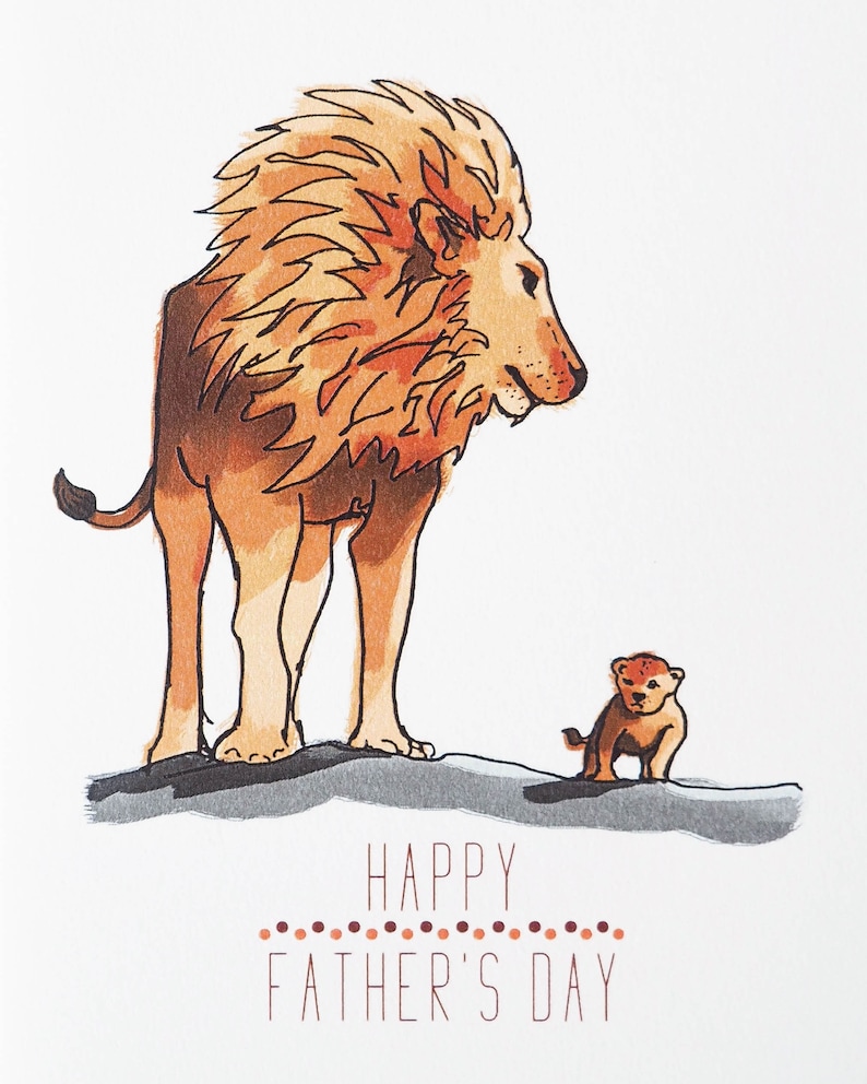 Lion Father's Day Card Card for Dad | Etsy