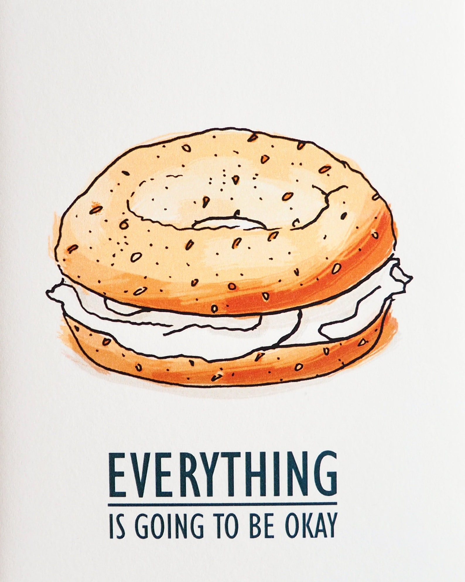 Everything bagel is Going to Be Okay Encouragement Card - Etsy