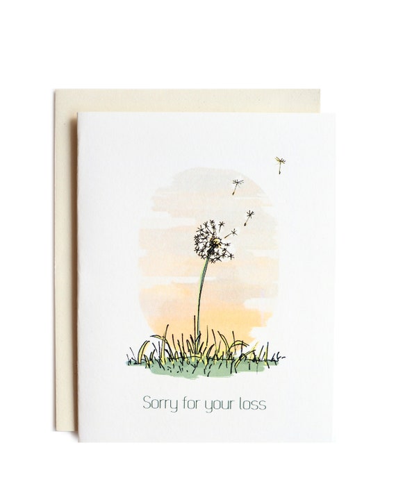 Dandelion Sympathy Sorry For Your Loss Card Etsy Dandelion Sympathy Sorry For Your Loss Card Etsy