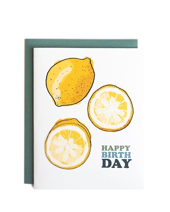 Zitrone alles Gute zum Geburtstag Karte Etsy