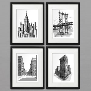 NYC Collection - Set of 4 signed Art Prints