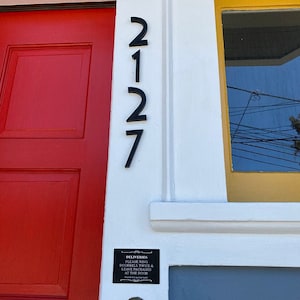 Letras de números de casas modernas e art déco de 5 polegadas