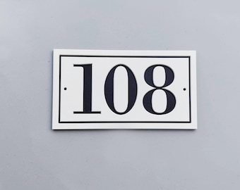 Custom Square House Number Sign: Weather-Resistant HDPE Plastic Address Plaque Medium