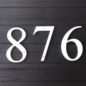 Letras de números de casa tradicionais e estreitos de 6 polegadas