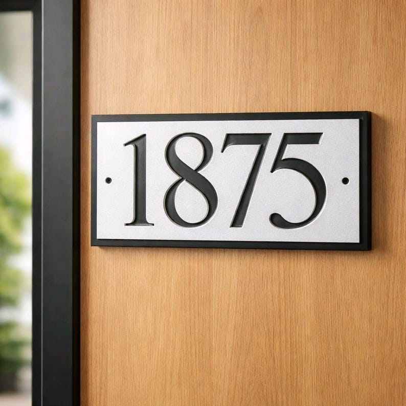 Modern Custom House Number Sign Weather-resistant HDPE Plastic Address ...