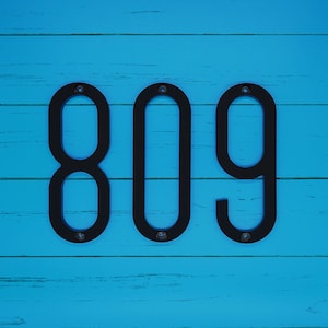 Letras de números de casas modernas minimalistas e finas de 5 polegadas