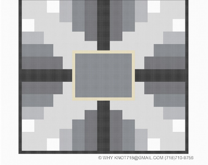 Needlepoint Handpainted Geometric Canvas: Tefillin, Tallit Bag Set (GEO-2582-2  Black )