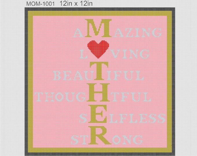 Mother Day Gift- Hand-painted Geometric Needlepoint Canvas Perfect Gift For Mother's Day (MOM-1001 )