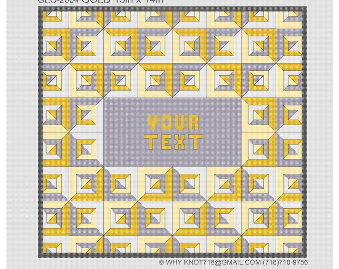 Needlepoint Handpainted Geometric Canvas: Tefillin, Tallit Bag Set (GEO-2004 gold)